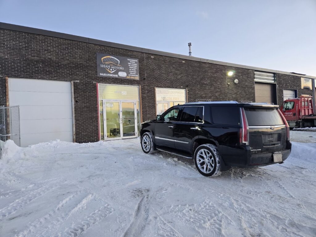 Shah Motors DriveON Safety Inspection Centre storefront at Unit 25 in Mississauga
