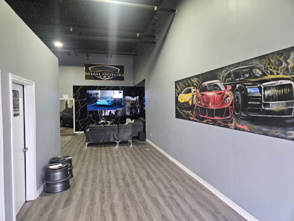 Customer reception at Shah Motors DriveON safety inspection centre in Mississauga
